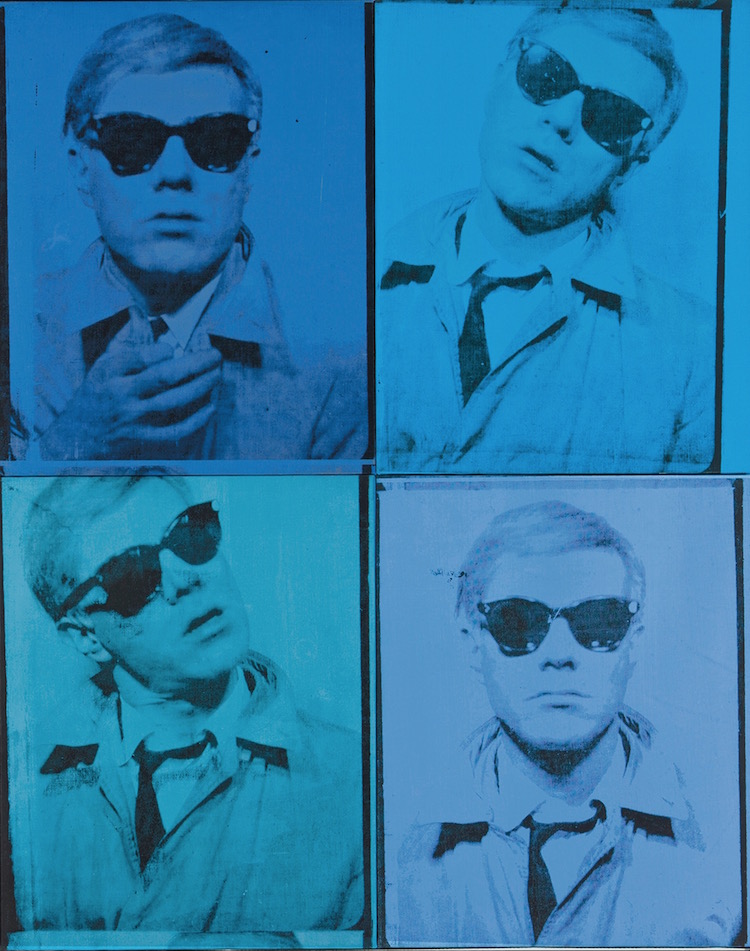 Andy Warhol, Self-Portrait, 1963–64. Silkscreen ink and acrylic on canvas, four panels, 40 × 32 in. Cingilli Collection. © The Andy Warhol Foundation for the Visual Arts, Inc. / Artists Rights Society (ARS) New York.